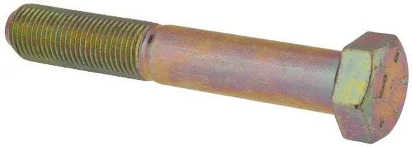 Value Collection - 1/2-20 UNF, 3-1/4" Length Under Head Hex Head Cap Screw - Partially Threaded, Grade 8 Alloy Steel, Zinc-Plated Finish, 3/4" Hex - Americas Industrial Supply