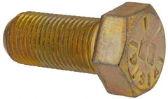 Value Collection - 9/16-18 UNF, 1-1/4" Length Under Head Hex Head Cap Screw - Fully Threaded, Grade 8 Alloy Steel, Zinc-Plated Finish, 13/16" Hex - Americas Industrial Supply