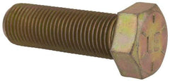 Value Collection - 9/16-18 UNF, 1-3/4" Length Under Head Hex Head Cap Screw - Fully Threaded, Grade 8 Alloy Steel, Zinc-Plated Finish, 13/16" Hex - Americas Industrial Supply