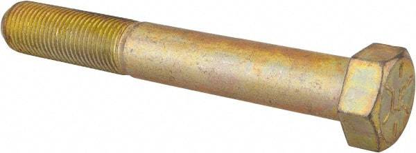 Value Collection - 9/16-18 UNF, 4" Length Under Head Hex Head Cap Screw - Partially Threaded, Grade 8 Alloy Steel, Zinc-Plated Finish, 13/16" Hex - Americas Industrial Supply