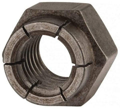 Flex-Loc - 1/2-13 UNC Grade 2 Hex Lock Nut with Expanding Flex Top - 3/4" Width Across Flats, 39/64" High, Uncoated - Americas Industrial Supply