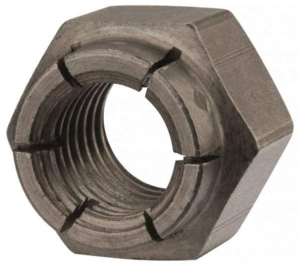 Flex-Loc - 5/8-11 UNC Grade 2 Hex Lock Nut with Expanding Flex Top - 15/16" Width Across Flats, Uncoated, Meets Military Specifications - Americas Industrial Supply