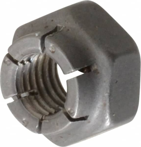 Flex-Loc - 1/4-28 UNJF Grade 2 Hex Lock Nut with Expanding Flex Top - Uncoated, Meets Military Specifications - Americas Industrial Supply