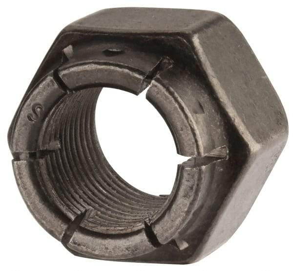 Flex-Loc - 5/8-18 UNJF Grade 2 Hex Lock Nut with Expanding Flex Top - 15/16" Width Across Flats, Uncoated, Meets Military Specifications - Americas Industrial Supply