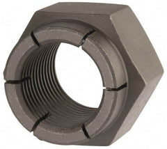 Flex-Loc - 1-12 UNJF Grade 2 Hex Lock Nut with Expanding Flex Top - 1-7/16" Width Across Flats, Uncoated, Meets Military Specifications - Americas Industrial Supply