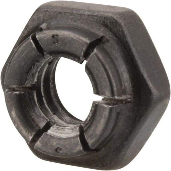 Flex-Loc - 1/4-20 UNC Grade 2 Hex Lock Nut with Expanding Flex Top - 7/32" High, Uncoated, Meets Military Specifications - Americas Industrial Supply