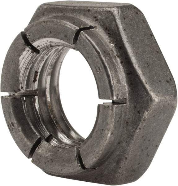 Flex-Loc - 1/2-13 UNC Grade 2 Hex Lock Nut with Expanding Flex Top - 21/64" High, Uncoated, Meets Military Specifications - Americas Industrial Supply