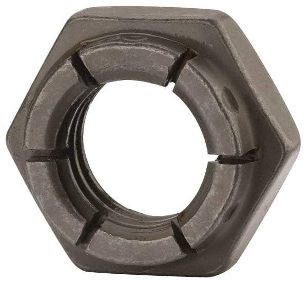 Flex-Loc - 5/8-11 UNC Grade 2 Hex Lock Nut with Expanding Flex Top - 15/16" Width Across Flats, Uncoated, Meets Military Specifications - Americas Industrial Supply