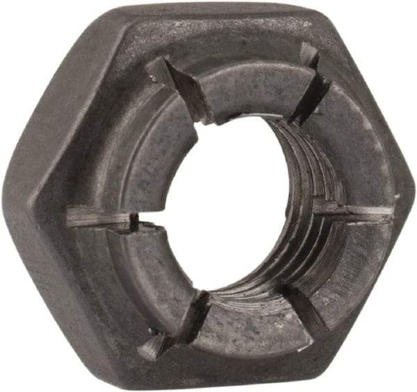 Flex-Loc - 1/4-28 UNJF Grade 2 Hex Lock Nut with Expanding Flex Top - 7/32" High, Uncoated, Meets Military Specifications - Americas Industrial Supply