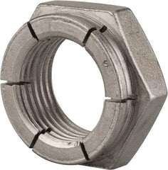 Flex-Loc - 1-12 UNJF Grade 2 Hex Lock Nut with Expanding Flex Top - 1-7/16" Width Across Flats, Uncoated, Meets Military Specifications - Americas Industrial Supply