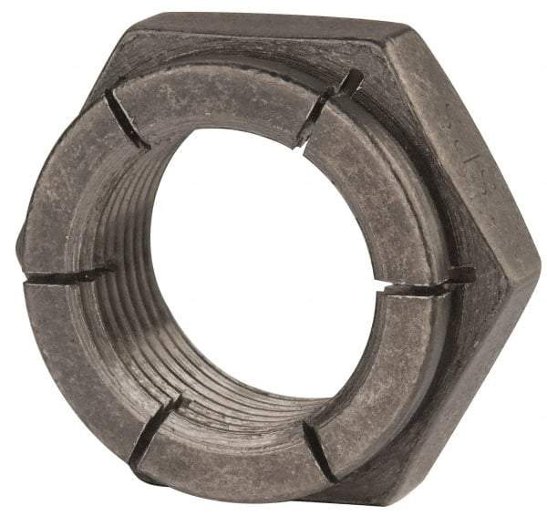 Flex-Loc - 1-14 UNJS Grade 2 Hex Lock Nut with Expanding Flex Top - 1-7/16" Width Across Flats, Uncoated, Meets Military Specifications - Americas Industrial Supply