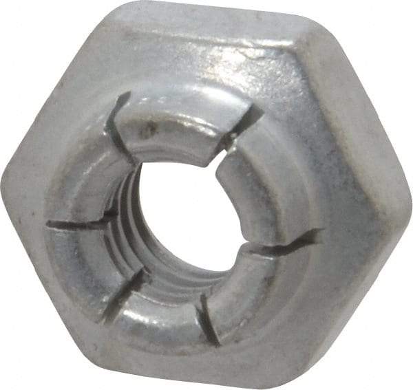 Flex-Loc - 1/4-20 UNC Grade 2 Heavy Hex Lock Nut with Expanding Flex Top - Cadmium-Plated Finish, Meets Military Specifications - Americas Industrial Supply