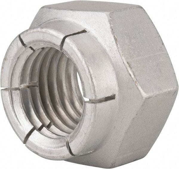 Flex-Loc - 1-8 UNC Grade 2 Heavy Hex Lock Nut with Expanding Flex Top - Cadmium-Plated Finish, Meets Military Specifications - Americas Industrial Supply