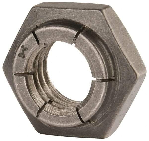 Flex-Loc - 1/2-13 UNC 18-8 Heavy Hex Lock Nut with Expanding Flex Top - Uncoated, Meets Military Specifications - Americas Industrial Supply