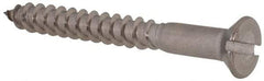 Value Collection - #12, 2" OAL, Slotted Drive, Flat Head Wood Screw - Stainless Steel, Grade 18-8 - Americas Industrial Supply