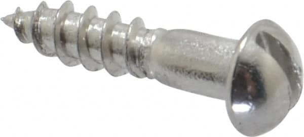 Value Collection - #4, 1/2" Length Under Head, Slotted Drive, Round Head Wood Screw - Americas Industrial Supply