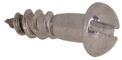 Value Collection - #6, 1/2" Length Under Head, Slotted Drive, Round Head Wood Screw - Stainless Steel, Grade 18-8 - Americas Industrial Supply