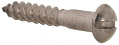 Value Collection - #8, 1" Length Under Head, Slotted Drive, Round Head Wood Screw - Stainless Steel, Grade 18-8 - Americas Industrial Supply