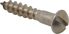 Value Collection - #10, 1" Length Under Head, Slotted Drive, Round Head Wood Screw - Stainless Steel, Grade 18-8 - Americas Industrial Supply