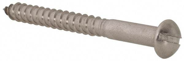Value Collection - #10, 2" Length Under Head, Slotted Drive, Round Head Wood Screw - Stainless Steel, Grade 18-8 - Americas Industrial Supply