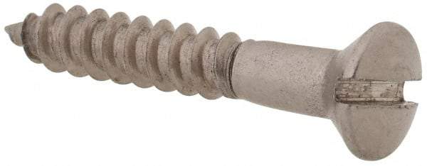 Value Collection - #4, 3/4" Length Under Head, Slotted Drive, Oval Head Wood Screw - Stainless Steel, Grade 18-8 - Americas Industrial Supply