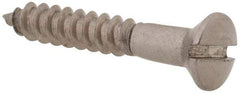Value Collection - #4, 3/4" Length Under Head, Slotted Drive, Oval Head Wood Screw - Stainless Steel, Grade 18-8 - Americas Industrial Supply