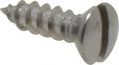 Value Collection - #6, 1/2" Length Under Head, Slotted Drive, Oval Head Wood Screw - Stainless Steel, Grade 18-8 - Americas Industrial Supply
