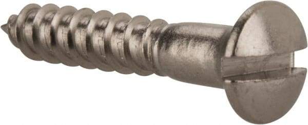 Value Collection - #6, 3/4" Length Under Head, Slotted Drive, Oval Head Wood Screw - Stainless Steel, Grade 18-8 - Americas Industrial Supply