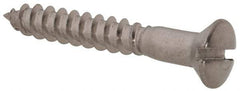 Value Collection - #6, 1" Length Under Head, Slotted Drive, Oval Head Wood Screw - Stainless Steel, Grade 18-8 - Americas Industrial Supply