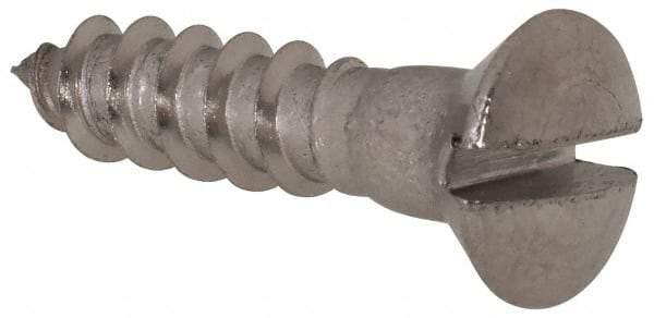 Value Collection - #8, 3/4" Length Under Head, Slotted Drive, Oval Head Wood Screw - Stainless Steel, Grade 18-8 - Americas Industrial Supply