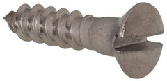 Value Collection - #8, 3/4" Length Under Head, Slotted Drive, Oval Head Wood Screw - Stainless Steel, Grade 18-8 - Americas Industrial Supply