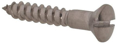 Value Collection - #8, 1" Length Under Head, Slotted Drive, Oval Head Wood Screw - Stainless Steel, Grade 18-8 - Americas Industrial Supply