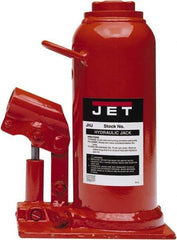Jet - 12.5 Ton Capacity Hydraulic Bottle Jack - 9-1/2" to 18-1/2" High, 3-1/8" Screw Length, 6-1/2" Long x 4-1/8" Wide Base - Americas Industrial Supply