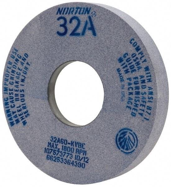 Norton - 14" Diam x 5" Hole x 2" Thick, K Hardness, 60 Grit Surface Grinding Wheel - Aluminum Oxide, Type 5, Medium Grade, 1,800 Max RPM, Vitrified Bond, One-Side Recess - Americas Industrial Supply
