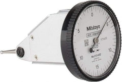 Mitutoyo - 0.03 Inch Range, 0.0005 Inch Dial Graduation, Vertical Dial Test Indicator - 1.5748 Inch White Dial, 0-15-0 Dial Reading, Accurate to 0.0005 Inch - Americas Industrial Supply
