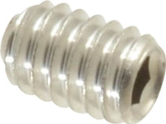 Value Collection - #8-32 UNC, 1/4" OAL, Cup Point Set Screw - Grade 316 Stainless Steel, 5/64" Key - Americas Industrial Supply