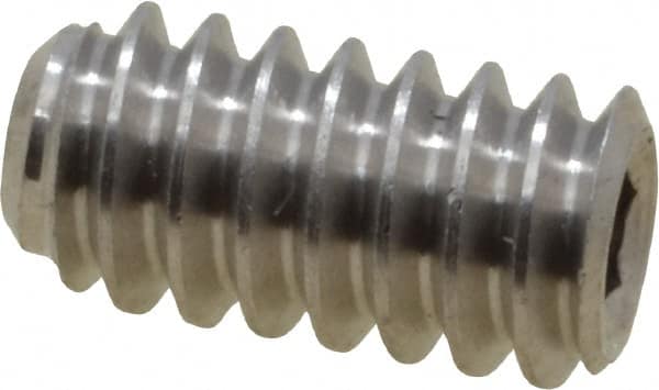 Value Collection - #10-24 UNC, 3/8" OAL, Cup Point Set Screw - Grade 316 Stainless Steel, 3/32" Key - Americas Industrial Supply