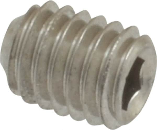 Value Collection - #10-32 UNF, 1/4" OAL, Cup Point Set Screw - Grade 316 Stainless Steel, 3/32" Key - Americas Industrial Supply