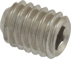 Value Collection - #10-32 UNF, 1/4" OAL, Cup Point Set Screw - Grade 316 Stainless Steel, 3/32" Key - Americas Industrial Supply