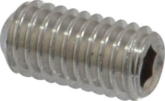 Value Collection - #10-32 UNF, 3/8" OAL, Cup Point Set Screw - Grade 316 Stainless Steel, 3/32" Key - Americas Industrial Supply