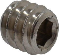 Value Collection - 1/4-20 UNC, 1/4" OAL, Cup Point Set Screw - Grade 316 Stainless Steel, 1/8" Key - Americas Industrial Supply