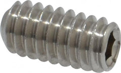 Value Collection - 1/4-20 UNC, 1/2" OAL, Cup Point Set Screw - Grade 316 Stainless Steel, 1/8" Key - Americas Industrial Supply