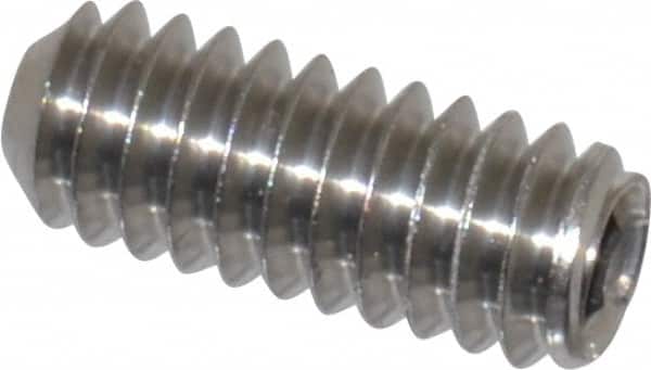 Value Collection - 1/4-20 UNC, 5/8" OAL, Cup Point Set Screw - Grade 316 Stainless Steel, 1/8" Key - Americas Industrial Supply