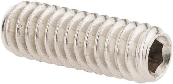 Value Collection - 1/4-20 UNC, 3/4" OAL, Cup Point Set Screw - Grade 316 Stainless Steel, 1/8" Key - Americas Industrial Supply