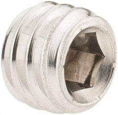 Value Collection - 5/16-18 UNC, 1/4" OAL, Cup Point Set Screw - Grade 316 Stainless Steel, 3/32" Key - Americas Industrial Supply