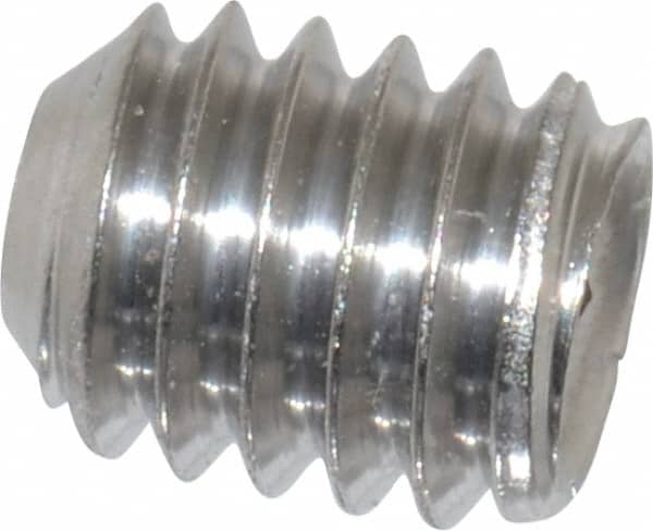 Value Collection - 5/16-18 UNC, 3/8" OAL, Cup Point Set Screw - Grade 316 Stainless Steel, 3/32" Key - Americas Industrial Supply