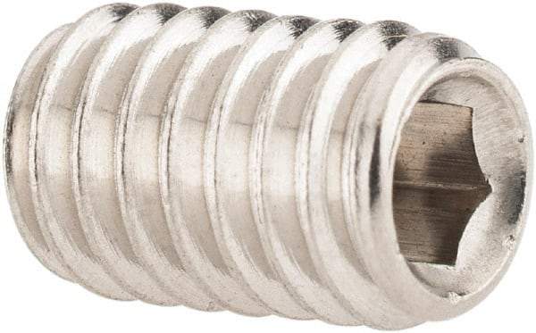 Value Collection - 5/16-18 UNC, 1/2" OAL, Cup Point Set Screw - Grade 316 Stainless Steel, 3/32" Key - Americas Industrial Supply