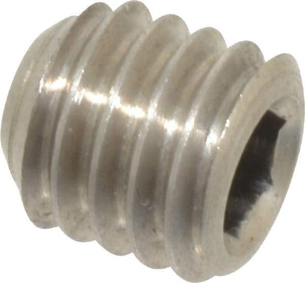 Value Collection - 3/8-16 UNC, 3/8" OAL, Cup Point Set Screw - Grade 316 Stainless Steel, 3/16" Key - Americas Industrial Supply