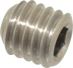 Value Collection - 3/8-16 UNC, 3/8" OAL, Cup Point Set Screw - Grade 316 Stainless Steel, 3/16" Key - Americas Industrial Supply
