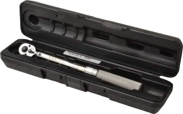 CDI - 1/4" Drive Micrometer Torque Wrench - 2.8 N/m to 15 N/m Torque, 10-5/32" OAL, 0.12 N/m Graduation, Ratcheting with Reverse Lever Head - Americas Industrial Supply